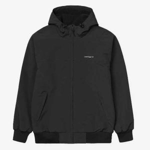 CHAQUETA SAIL HOODED NYLON BLACK/WHITE