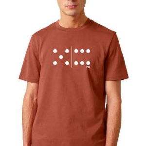 CAMISETA DOMINO TEJA/ECRU