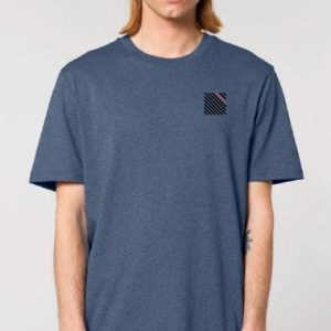 CAMISETA LOGO5 HEATHER BLUE/ECRU/RED